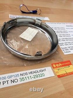 Suzuki Gp100 Gp125 Nos Headlight Rim New Pt No 35111-29320 Suzuki Gp100 Gp125 Nos Headlight Rim New Pt No 35111-29320