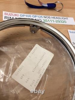 Suzuki Gp100 Gp125 Nos Headlight Rim New Pt No 35111-29320 Suzuki Gp100 Gp125 Nos Headlight Rim New Pt No 35111-29320