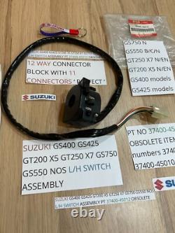 Suzuki Gs400 Gs425 Gt200 X5 Gt250 X7 Gs750 Gs550 Nos L/h Switch Ass 37400-45012