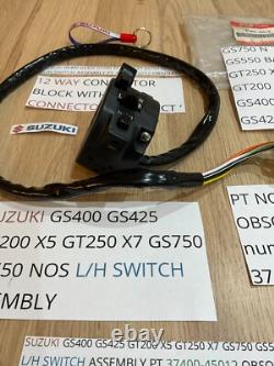 Suzuki Gs400 Gs425 Gt200 X5 Gt250 X7 Gs750 Gs550 Nos L/h Switch Ass 37400-45012