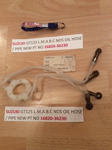Suzuki Gt125 74-78 All Nos Oil Hose / Oil Pipe No 2 With Tag Pt No 16820-36230