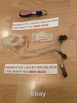 Suzuki Gt125 74-78 All Nos Oil Hose / Oil Pipe No 2 With Tag Pt No 16820-36230