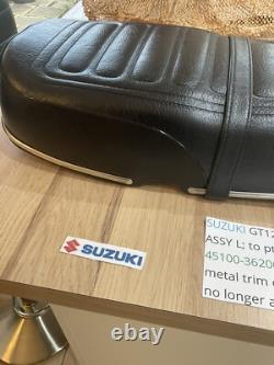Suzuki Gt125 Gt185 Nos Genuine Seat Assembly With Metal Trim 45100-36201-403 New