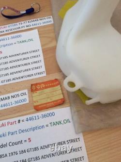 Suzuki Gt185 73-77 Klmab Nos Oil Tank Resevoir Pt No 44611-36000 With Bag New