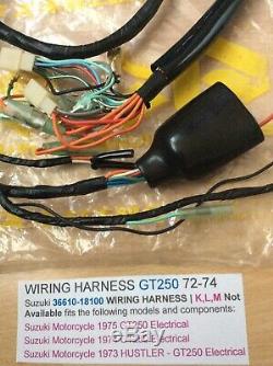 Suzuki Gt250 K. L. M 73-75 Nos Full Wiring Harness / Loom New Pt No 36610-18100