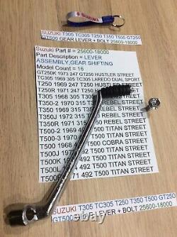 Suzuki Gt250 T250 T350 T305 Tc305 T500 Gt500 Nos Gear Lever 25600-18001 + Bolt Suzuki Gt250 T250 T350 T305 Tc305 T500 Gt500 Nos Gear Lever 25600-18001 + Bolt