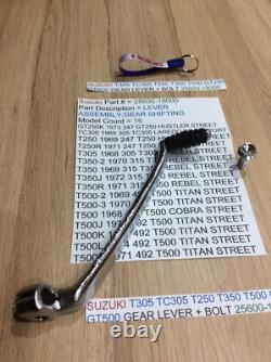 Suzuki Gt250 T250 T350 T305 Tc305 T500 Gt500 Nos Gear Lever 25600-18001 + Bolt