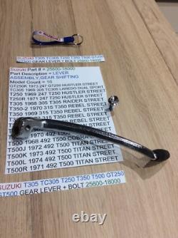 Suzuki Gt250 T250 T350 T305 Tc305 T500 Gt500 Nos Gear Lever 25600-18001 + Bolt Suzuki Gt250 T250 T350 T305 Tc305 T500 Gt500 Nos Gear Lever 25600-18001 + Bolt