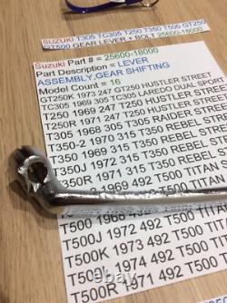 Suzuki Gt250 T250 T350 T305 Tc305 T500 Gt500 Nos Gear Lever 25600-18001 + Bolt