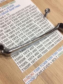 Suzuki Gt250 T250 T350 T305 Tc305 T500 Gt500 Nos Gear Lever 25600-18001 + Bolt