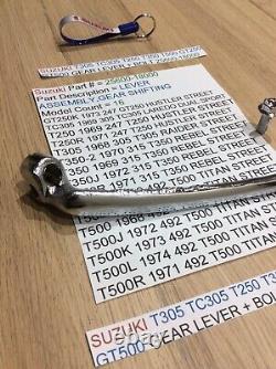 Suzuki Gt250 T250 T350 T305 Tc305 T500 Gt500 Nos Gear Lever 25600-18001 + Bolt Suzuki Gt250 T250 T350 T305 Tc305 T500 Gt500 Nos Gear Lever 25600-18001 + Bolt