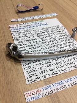 Suzuki Gt250 T250 T350 T305 Tc305 T500 Gt500 Nos Gear Lever 25600-18001 + Bolt