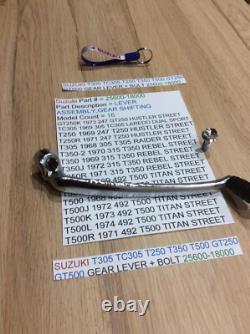 Suzuki Gt250 T250 T350 T305 Tc305 T500 Gt500 Nos Gear Lever 25600-18001 + Bolt