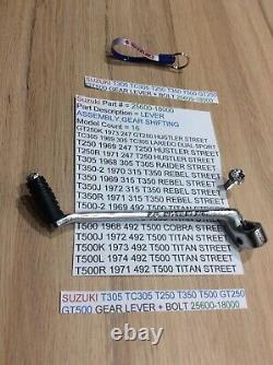 Suzuki Gt250 T250 T350 T305 Tc305 T500 Gt500 Nos Gear Lever 25600-18001 + Bolt Suzuki Gt250 T250 T350 T305 Tc305 T500 Gt500 Nos Gear Lever 25600-18001 + Bolt