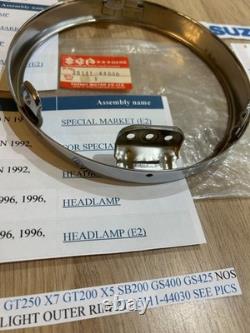 Suzuki Gt250 X7 Gt200 X5 Sb200 Gs400 Gs425 Nos Headlight Rim Pt 35111-44030 Nice
