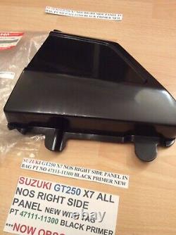 Suzuki Gt250 X7 Nos Right Side Panel In Bag Pt No 47111-11300 Black Primer New