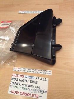 Suzuki Gt250 X7 Nos Right Side Panel In Bag Pt No 47111-11300 Black Primer New