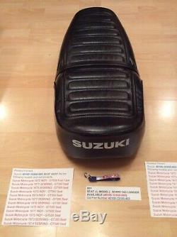 Suzuki Gt380 Gt550 74-77 Dual Seat Nos New Pt No 45100-33x00-865 Has Metal Base Suzuki Gt380 Gt550 74-77 Dual Seat Nos New Pt No 45100-33x00-865 Has Metal Base