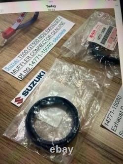 Suzuki Gt500 T500 Nos Exhaust / Muffler Connectors New In Parts Bags 14771-15080 Suzuki Gt500 T500 Nos Exhaust / Muffler Connectors New In Parts Bags 14771-15080