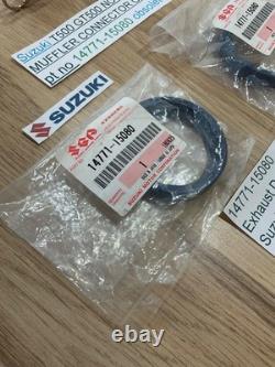 Suzuki Gt500 T500 Nos Exhaust / Muffler Connectors New In Parts Bags 14771-15080 Suzuki Gt500 T500 Nos Exhaust / Muffler Connectors New In Parts Bags 14771-15080