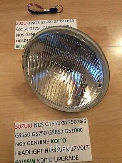 Suzuki Gt550 Gt750 Re5 Gs550 Gs650 Gs750 Gs1000 Nos Koito Headlight Halogen