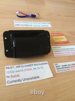 Suzuki Gt550 J/k 1972-1973 Nos Cap Air Filter Pt 13722-34010 New Obsolete