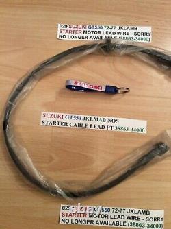 Suzuki Gt550 Jklmab 72-77 Nos Starter Cable Lead With Grommet Pt No 38863-34000