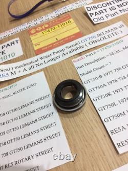 Suzuki Gt750 72-77 Jklmab Re5 M + A Nos Water Pump Mechanical Seal 17470-31010