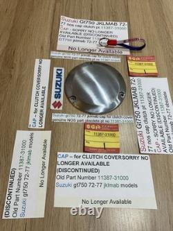Suzuki Gt750 JKLMAB 72-77 nos cap clutch pt no 11387-31000 obsolete NICE
