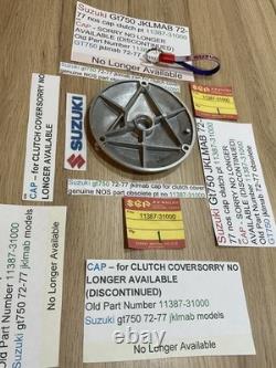 Suzuki Gt750 JKLMAB 72-77 nos cap clutch pt no 11387-31000 obsolete NICE Suzuki Gt750 JKLMAB 72-77 nos cap clutch pt no 11387-31000 obsolete NICE