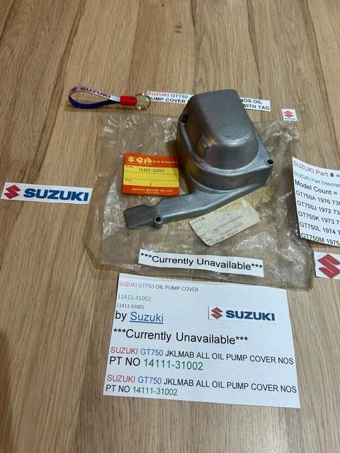 Suzuki Gt750 J. K. L. M. A. B 72-77 Nos Oil Pump Cover Pt No 11411-31001 With Tag New