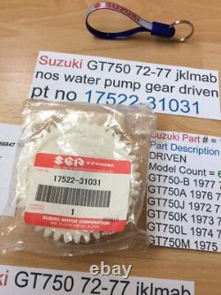 Suzuki Gt750 J. K. L. M. A. B 72-77 Nos Water Pump Gear Pt No 17522-31031 With Tag