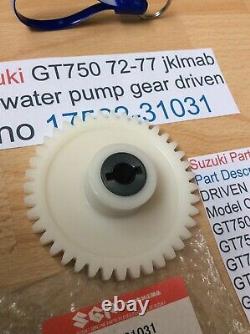 Suzuki Gt750 J. K. L. M. A. B 72-77 Nos Water Pump Gear Pt No 17522-31031 With Tag