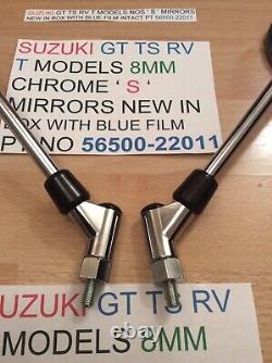 Suzuki Gt Ts Rv T Models Nos' S' Logo Mirrors New Pt 56500-22011 8mm Thread