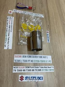 Suzuki NOS Fork Outer Tube Nut 71-75 T500 68 T305 69 TC305 51150-15010 x 1 pc