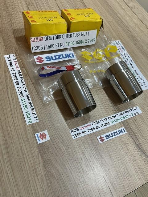 Suzuki Nos Fork Outer Tube Nut 71-75 T500 68 T305 69 Tc305 51150-15010 X 2 Pcs