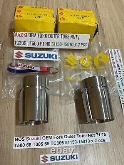 Suzuki NOS Fork Outer Tube Nut 71-75 T500 68 T305 69 TC305 51150-15010 x 2 pcs