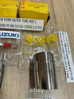 Suzuki NOS Fork Outer Tube Nut 71-75 T500 68 T305 69 TC305 51150-15010 x 2 pcs