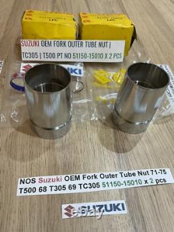 Suzuki NOS Fork Outer Tube Nut 71-75 T500 68 T305 69 TC305 51150-15010 x 2 pcs
