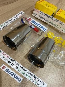Suzuki NOS Fork Outer Tube Nut 71-75 T500 68 T305 69 TC305 51150-15010 x 2 pcs