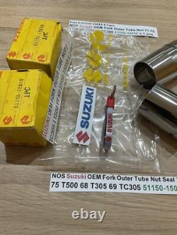 Suzuki NOS Fork Outer Tube Nut 71-75 T500 68 T305 69 TC305 51150-15010 x 2 pcs