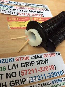Suzuki Nos Gt380 Lmab 74-77 Throttle + Grip Set Pt 57110-33012 + 57211-33010 New