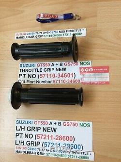 Suzuki Nos Gt550 A+b 76-77 Gs750 Throttle + Grip Set Pt 57110-34601 57211-28600