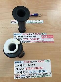 Suzuki Nos Gt550 A+b 76-77 Gs750 Throttle + Grip Set Pt 57110-34601 57211-28600