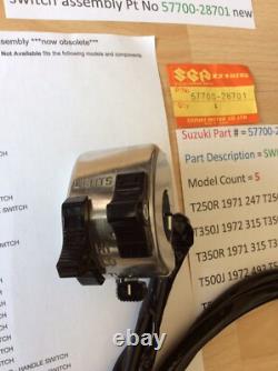 Suzuki Nos T250 T350 T500 Gt250 Gt500 Left Side Handle Switch 57700-28701 Suzuki Nos T250 T350 T500 Gt250 Gt500 Left Side Handle Switch 57700-28701
