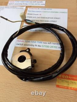 Suzuki Nos T250 T350 T500 Gt250 Gt500 Left Side Handle Switch 57700-28701 Suzuki Nos T250 T350 T500 Gt250 Gt500 Left Side Handle Switch 57700-28701