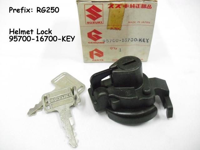 Suzuki Rg250 Helmet Lock With Keys Nos Gamma 250 Seat Lock Oem 95700-16700 Key