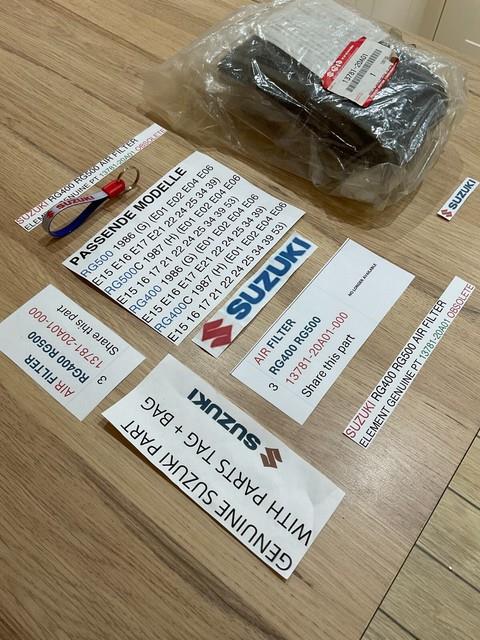 Suzuki Rg400 Rg500 Nos Air Filter Element Pt No 13781-20a01 With Tag Obsolete