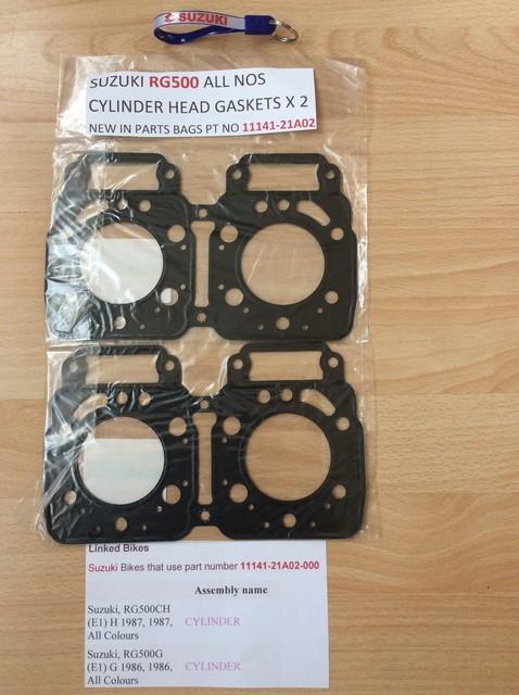 Suzuki Rg500 Cylinder Head Gaskets X 2 Nos New In Sealed Bag Pt 11141-21a02