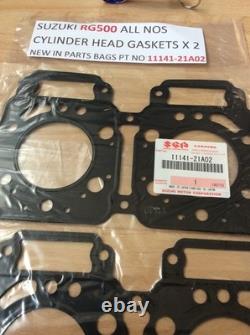 Suzuki RG500 CYLINDER HEAD GASKETS X 2 NOS NEW IN SEALED BAG PT 11141-21A02